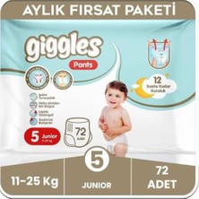 Tr Pants Külotlu Bebek Bezi, 5 Numara Junior, 11-25 Kg, 72 Adet, Aylık Paket