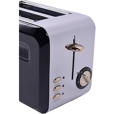 Trendexa Gem Titan 2 Dilim Ekmek Kızartma Makinesi; 980 W, Paslanmaz Çelik Gövde | Siyah Gümüş