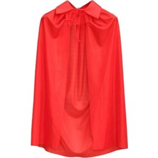 Marsilyan™- Kırmızı Renk Yakalı Pelerin Çocuk Boy 90 cm