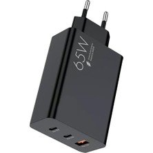 Trendexa 65W Pd USB 3-Girişli Hızlı Şarj Başlığı; iPad Pro Air 4 11 12.9 13 Mini 6 7 Air 4 5 ile Uyumlu, Siyah