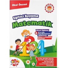 Trendexa Okul Öncesi Eğitici Matematik Resim Boyama Kitabı, Boyama Zamanı, 6'lı Boya Kalemi Seti ile Birlikte