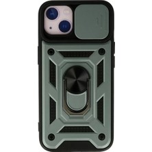 TeknoKapsül Apple Iphone 13 Kılıf Pars Lens Yüzüklü Silikon - Yeşil