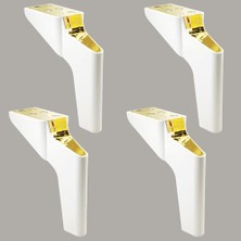 Trendexa 4 Adet 16 cm Beyaz Altın M8 Logan Set Mobilya Tv Ünitesi Koltuk Kanepe Destek Ayağı Ayakları Civata