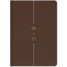 Trendexa 2026-2027 A5 Keten Akademik Ajanda 15X21 cm - 17 Aylık Kahverengi