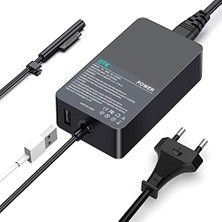 Trendexa Şarj Cihazı 15 V 2,58 A 38,7 W Notebook Laptop Şarj Kablosu Ac Güç Kaynağı; Microsoft Surface Pro 3 Pro 4 Pro 5 Pro 6 Pro 2017 ile Uyumlu