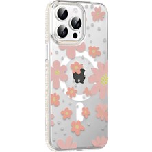 TeknoKapsül Joko Apple Iphone 15 Pro Floral Magsafe Kapak - Pembe