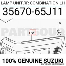 Depo Suzuki Vitara 2005-2012 Stop Lambası Grand 5 Kapıı Duysuz Sol (Oem NO:3567065J11)