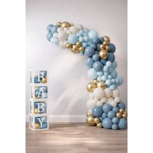 Trendexa Okyanus Temalı Baby Shower Seti, 119 Parça, Kutu ve Lateks Balon Seti