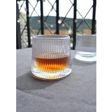 Trendexa Bardak, 1 Adet Cam Viski Kokteyl Bardağı Kadehi 360 Dönen Kristal Görünümlü Cam 170 ml