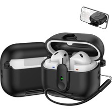 Trendexa Kulaklık, Samsung Galaxy Buds 3-Pro-3 Fe Için Lock-Stant Kılıfı Tek Parça Dizayn Çizilme ve Darbe Önleyici Buds 3 Pro Koruyucu Rahat Tutuşlu Güvenli Kilit Tasarımlı Buds 3 Pro Kılıfı (Siyah)