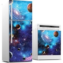 Trendexa Buzdolabı ve Bulaşık Makinesi Beyaz Eşya Sticker Kaplama Uzay Galaksiler