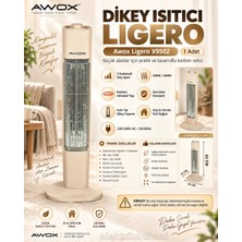 Awox Lıgero Sağ - Sola Dönebilen Dikey Elektrikli Isıtıcı Soba Karbon Infrared Tüp 300W - 600 Watt 220V