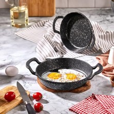 Trendexa Sahan, 2'li Granit Alüminyum Döküm Seti | Yapışmaz Yumurta & Kızartma Tavası | Granit Omlet Tavası (18 cm + 20 Cm) | Eşit Isı Dağılımı ve Dayanıklı
