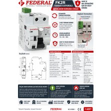 Federal FK2R 2X40A 30MA 10KA Ac Kaçak Akım Rolesi Otomatik Kaldırma Yeniden Başlatma Kurma Ünitesi (220 Volt Kaçak Akım ve Kurma Ünitesi Dahil)