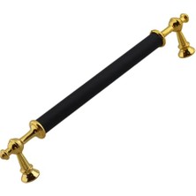 Trendexa Melis Siyah Gold Metal Mobilya Mutfak Çekmece Dolap Dolabı Kulbu Kulpu Kulpları, (192 mm - 19.2 Cm)
