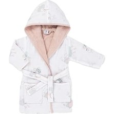 Trendexa Desenli Müslin ve Havlu Bebek Çocuk Bornozu, Bunny, 1-2 Yaş