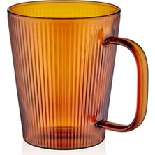Trendexa Striped Borosilikat Cam Kupa Amber 400 ml