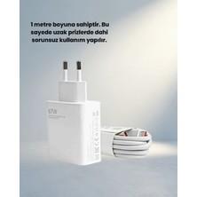 Gees Global Turbo Hızlı 67 Watt Type C Şarj Adaptörü Poco X3 X4 X5 Pro Uyumlu