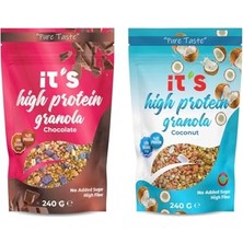 Trendexa Yüksek Protein Granola 2'li Paket, Hindistan Cevizli & Şekersiz Çikolatalı 240 G