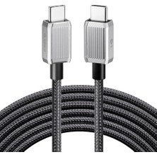 Trendexa 60W 3A Pd Type-C To Type-C Hızlı Şarj ve Data Kablosu 1.5 Metre Siyah