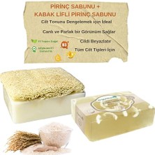 Trendexa 2'li Set Doğal Kabak Lifli Pirinç Sabunu ve Lifsiz Pirinç Sabunu