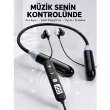 Nemere Ithalat Kablosuz Bluetooth Boyun Kulaklığı Mikrofonlu Müzik Dinleme Çağrı Cevaplama Ses Kontrollü Kulak Içi Kulaklık