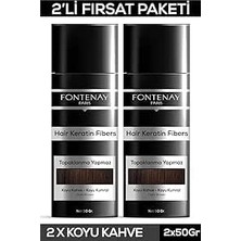 Trendexa Saç Dolgunlaştırıcı Keratin Fibers Koyu Kahve Topik Saç Tozu 50 G X2