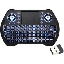 Trendexa Mini Kablosuz Klavye Bt + 2.4ghz Çift Mod Bağlantı; Dahili Touchpad, Rgb Arka Aydınlatma, USB Alıcılı, Smart Tv Android Tv Box Pc Tablet Telefon Htpc Projektör Ps3 Uyumlu | Ksw1