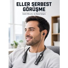 Nemere Ithalat 600 Saat Kullanım Süreli Boyun Tipi Bluetooth Kulaklık Mikrofonlu Dijital Göstergeli Kablosuz Kulak Içi Kulaklık