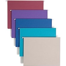 Trendexa 4 x Askılı Dosya Klasörü, 1/5 Kesim Ayarlanabilir Sekme, Mektup Boyutu, Çeşitli Jewel Tone Renkleri, Kutu Başına 25 (64056)