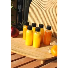 Trendexa Şişe, 6 Adet Siyah Sızdırmaz Kapaklı 100 ml Plastik Ginger Shot Detoks Meyve Detox Şat Şişesi