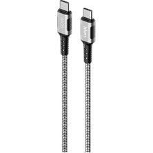 Trendexa 60W Hızlı Şarj Mıknatıslı Type-C To Type-C Şarj ve Data Aktarım Kablosu 1 Metre Siyah