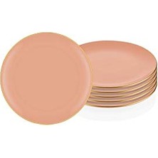Trendexa Basic Pasta Tabağı 6'lı Set Somon Pembe 19 cm