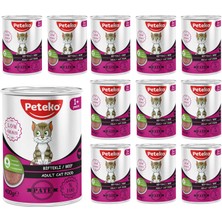 Trendexa Biftekli Yetişkin Kedi Pate Yaş Maması 400 G x 12 Adet