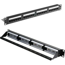 Trendexa 19" Rack Uyumlu Cat6 Utp 24 Port Tam Modüler Network Dağıtım Paneli