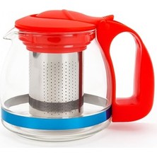 Trendexa Çaydanlık, 700 ml Süzgeçli Cam Üstü Demlik Kırmızı
