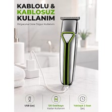 Nemere Ithalat T Bıçaklı Saç Sakal Kesme Makinesi Şarjlı Kablosuz Ense Favori Şekillendirme Tıraş Makinesi