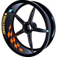 Trendexa Damalı Alev Turuncusu Iç Jant Şeridi Sticker