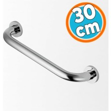 Trendexa Paslanmaz Çelik Tutunma Barı, 19 Çap, 30 Cm, Krom, Banyo Tuvalet Güvenlik Destek Aparatı, Engelli Tutamağı