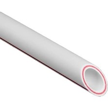 Trendexa Pprc Boru; Plastik, Tesisat Borusu, 25'lik, Beyaz-Kırmızı Çizgili, 1 Metre