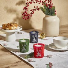Tr 3'lü Christmas Geyik Tasarım Cam Kokulu Candle Mum 110 gr