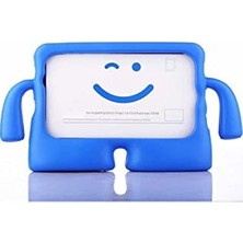 Trendexa Galaxy Tab 4 T280 ile Uyumlu Standlı Tutamaçlı Kids Yumuşak Ibuy Silikon Tablet Kılıfı, Mavi