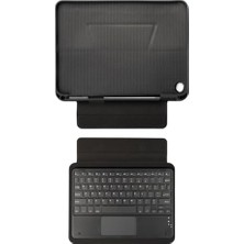 Trendexa Galaxy ile Uyumlu Tab A8 10.5 SM-X200 (2021) Border Bluetooh Bağlantılı Standlı Klavyeli Tablet Kılıfı Siyah