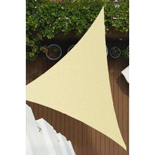 Tr Krem Renk Üçgen Oxford Su Itici Kumaş Dekoratif Gölgelik (400 cm x 400 cm x 560 Cm)