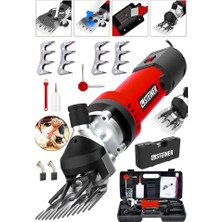 Trendexa Bıçak, Steıner Alman 9900 W Devir Ayarlı Çift Soğutmalı Koyun Kırpma Kırkma Makinesi + 4 Adet Üst Kırmızı