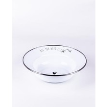 Trendexa Motto Emaye Çukur Makarna ve Salata Tabağı