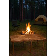 Trendexa Katlanır Kamp, Piknik ve Bahçe Masası 70X120 Cm, Ceviz Renk