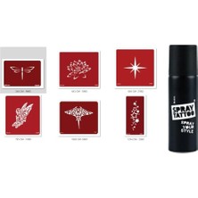 Trendexa Lotus ve Yıldız Desenli Geçici Sprey Dövme Seti