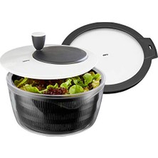Trendexa Salata Kurutucu Rotare; 3 L Hacim, Kranklı ve Taze Tutma Kapaklı | Bpa Içermeyen Sebze Kurutucu, 4'ü 1 Arada Set, Yıkama, Kurutma, Servis ve Uzun Süreli Saklama Için