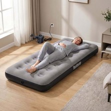 Tr Single Tek Kişilik Şişme Yatak + Elektrikli Pompa 185X76X22CM 671GY BW141